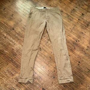 J Crew stretch tan preppy Chino 32x32 flat front slacks